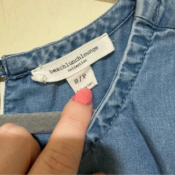 Women’s BeachLunchLounge Brand Denim Blue Short Sleeve Summer Midi Dress Size  S - Picture 6 of 15